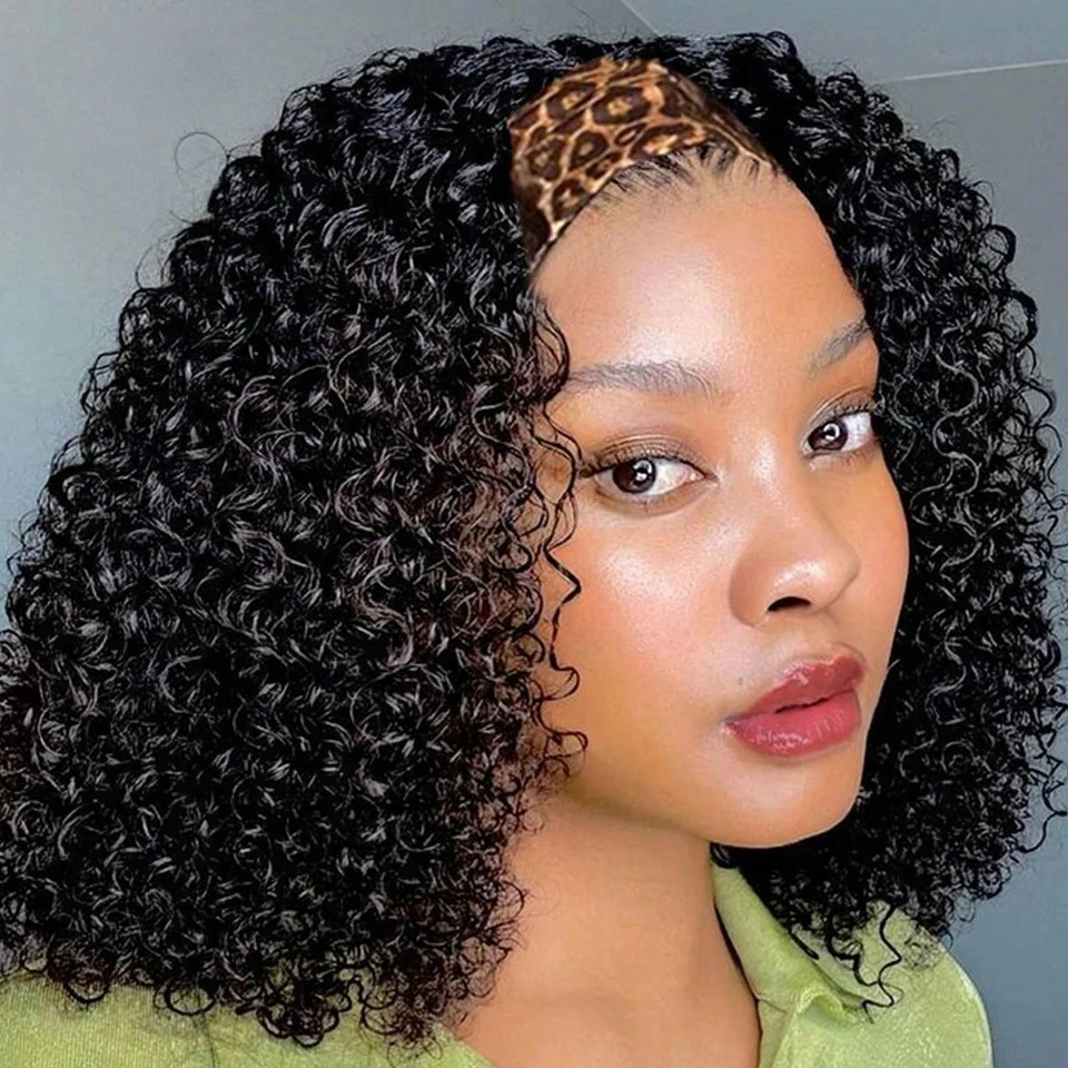 페루산 곱슬머리 인모 헤어밴드 가발 (흑인 여성용) 250% 밀도 글루리스 레미 ..