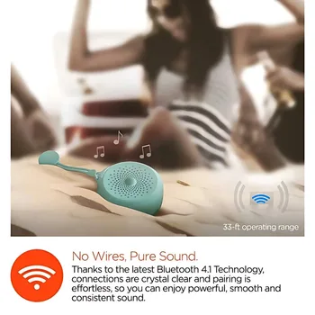 Portable Wireless Bluetooth Speaker, Mini Outdoor Speaker with Suction Cup, Waterproof for Bathroom 5