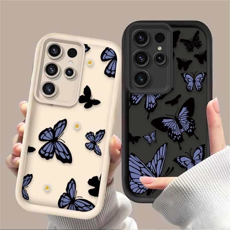 Blue Purple Butterfly Phone Case - Elegant Back Etui