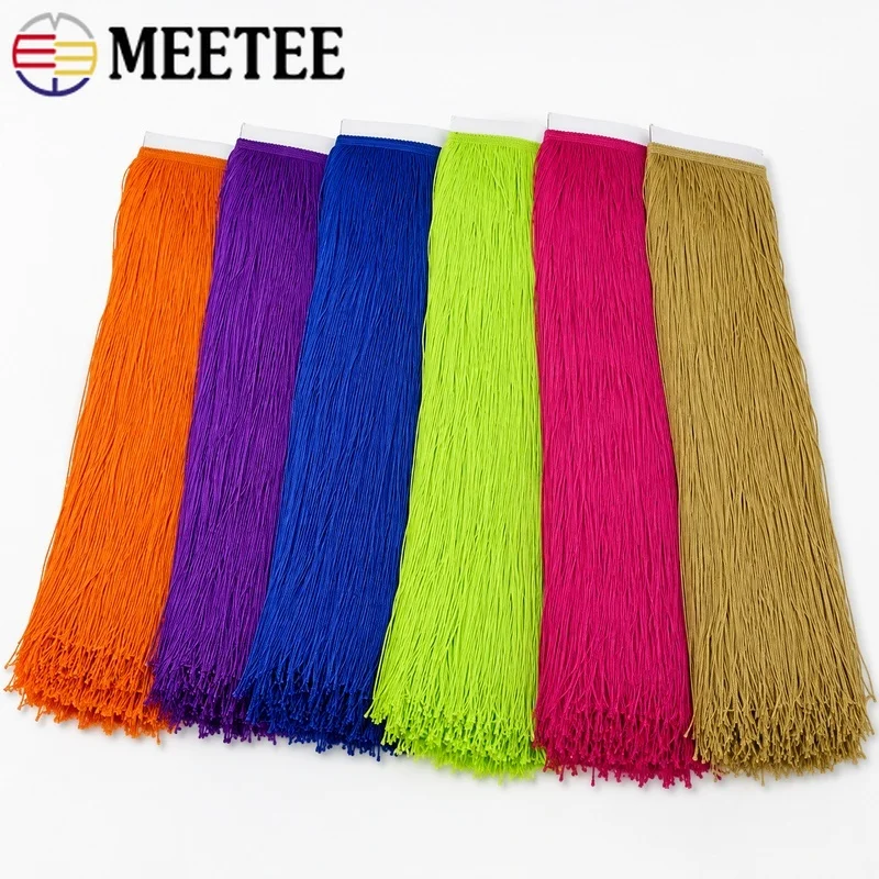Nastro con frange e nappe in poliestere da 2/5/10 metri e 50 cm di lunghezza per abiti da ballo latino, costumi di scena, decorazioni per cucito e movimenti dinamici. - immagine 5