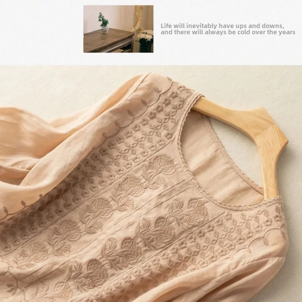 Vintage Cotton Blouse with Floral Print