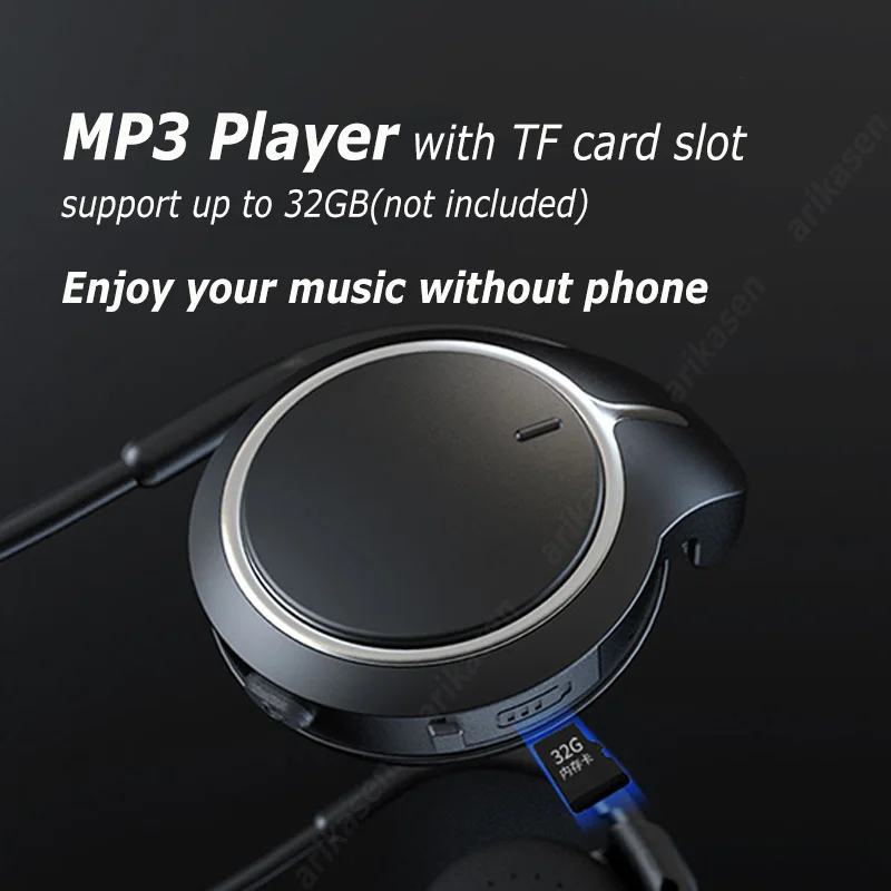 MP3 Player Bluetooth Headphones with TF Card Slot Sport Wireless