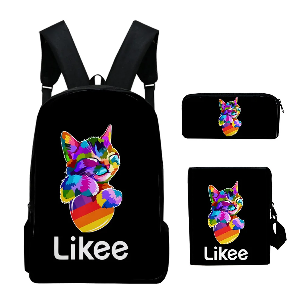 

Классическая новинка Likee 3D печать 3 шт./комплект школьные сумки для учеников рюкзак для ноутбука Наклонная Сумка на плечо