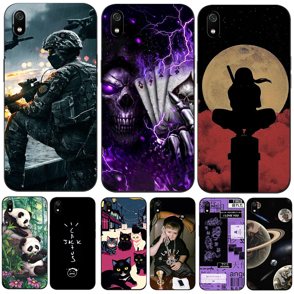 Per Xiaomi Redmi 7A Custodia Cover In Silicone Per Telefono Per Redmi 7 A Bumper Hongmi 7A Back Redmi7A Custodia In Tpu Nero Cute Funny Cat Car