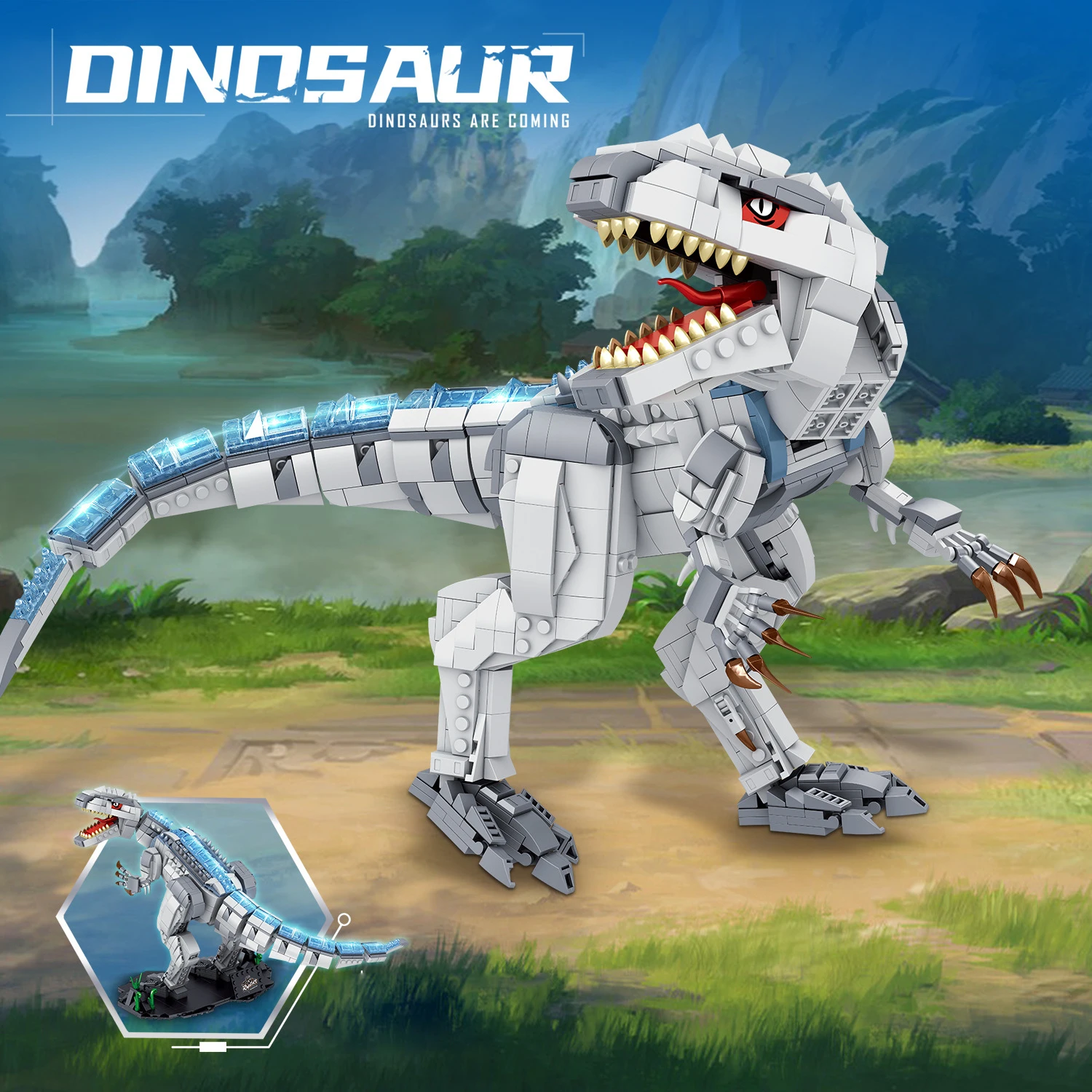 Idea Movie Jurassic Dinosaur World Assemblare Il Modello Indominus Rex Mini Blocks Giocattoli Educativi Con Mattoni Da Costruzione Leggeri Per Regalo