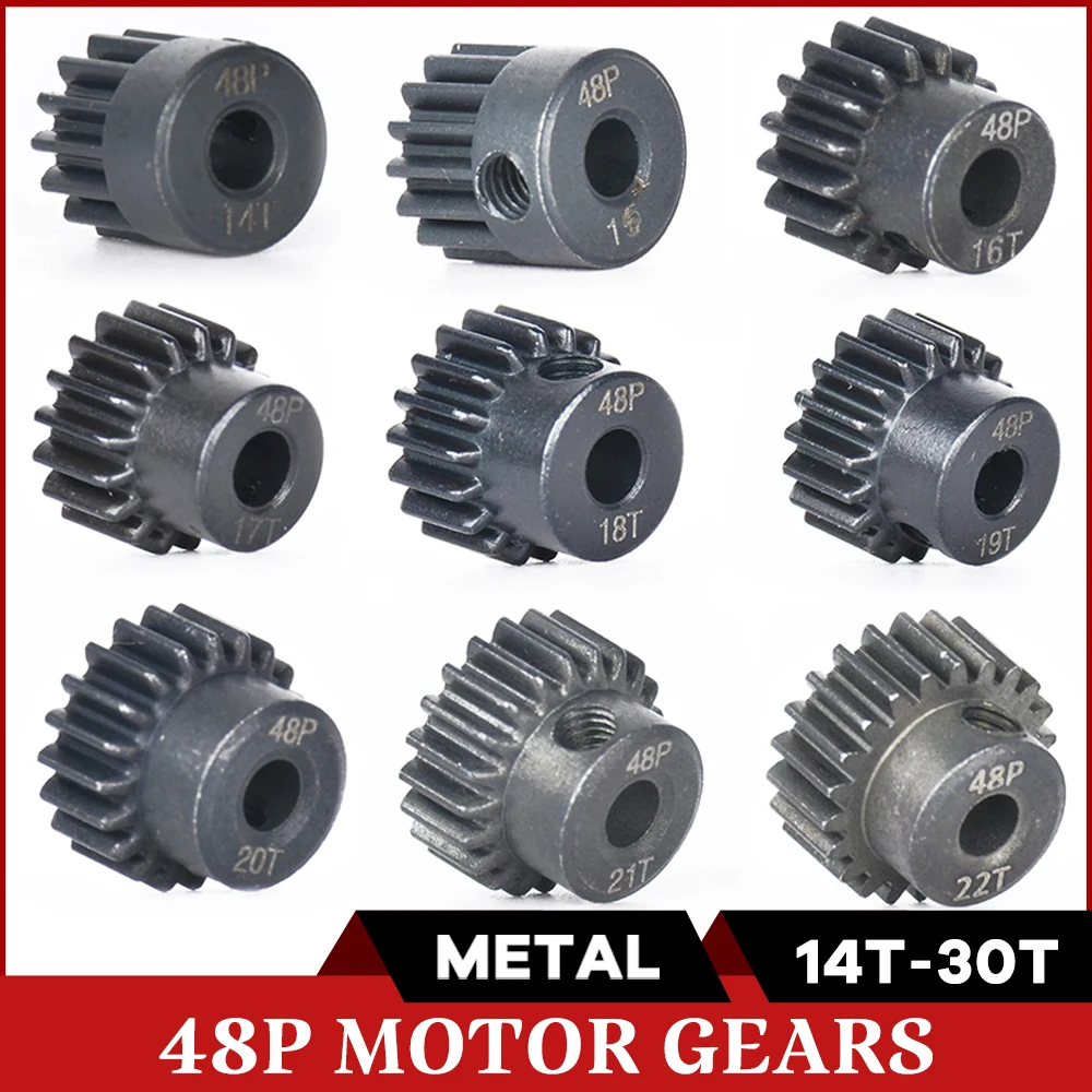 AMO 강화 금속 모터 기어 피니언, 3.175mm, 14T, 15T, 16T, 17T, 18T, 19T, 20T, 21T, 22T, 23T, 24T, 25T, 26T, 27T, 28T, 48P RC 자동차