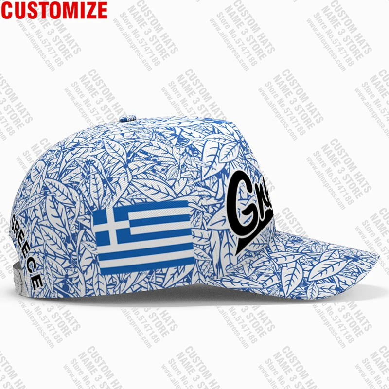 Greece men youth diy name number grc casual hat nation flag gr country greek republic s print photo word baseball cap