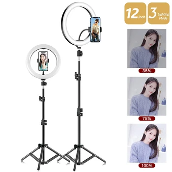 26cm LED Selfie Ring Lamp Photographic Selfie Ring Lighting USB Remote Fill light For Tiktok Video Live with Phone Holder Tripod 1