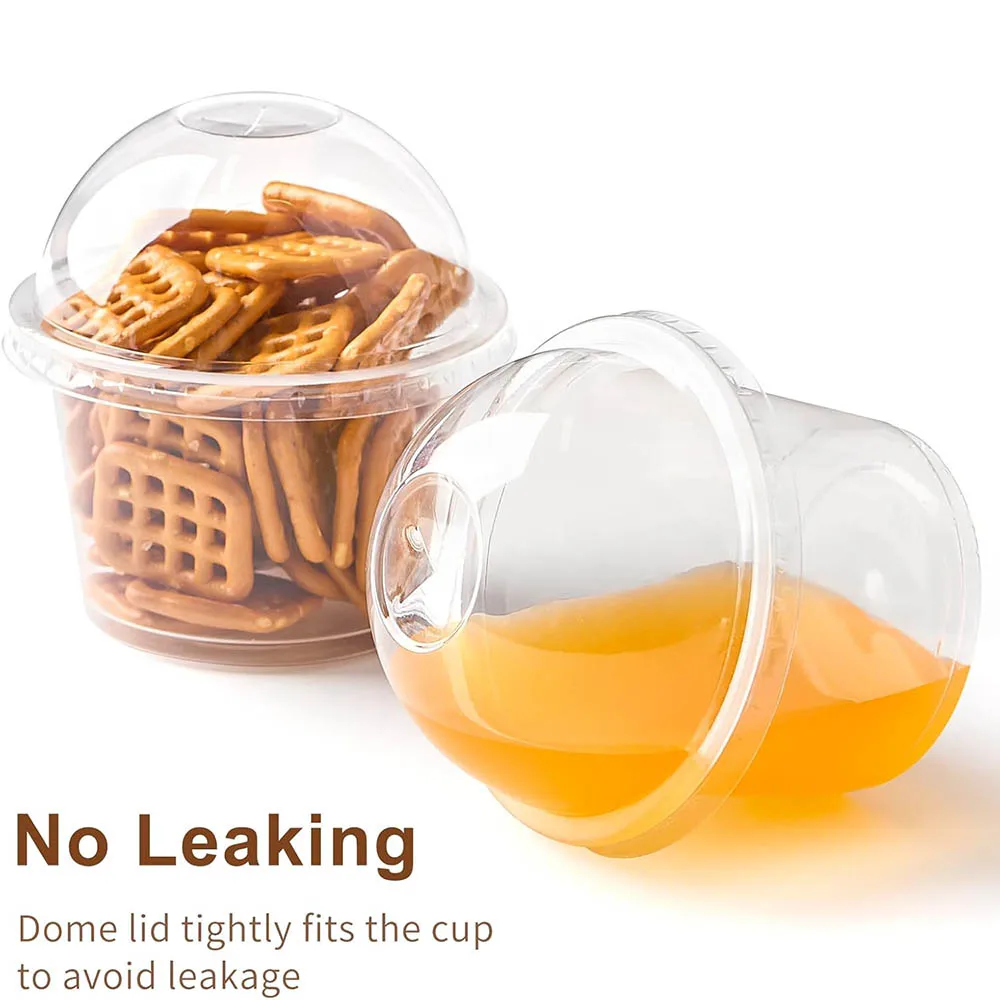 50Pack 8oz Disposable Clear Plastic Cups with Dome Lids,PET Dessert Cups,Disposable Snack Bowls for Ice Cream,Cake,Fruit,Parfait