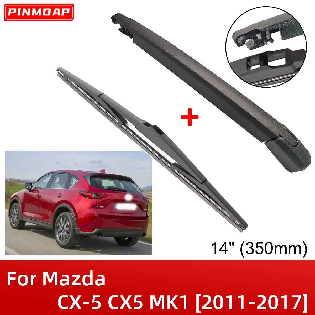 MODIGT Front & Rear Wiper Blades Set For Mazda CX-5 (2017-2021) – 24in+18in+14in, 3-Piece