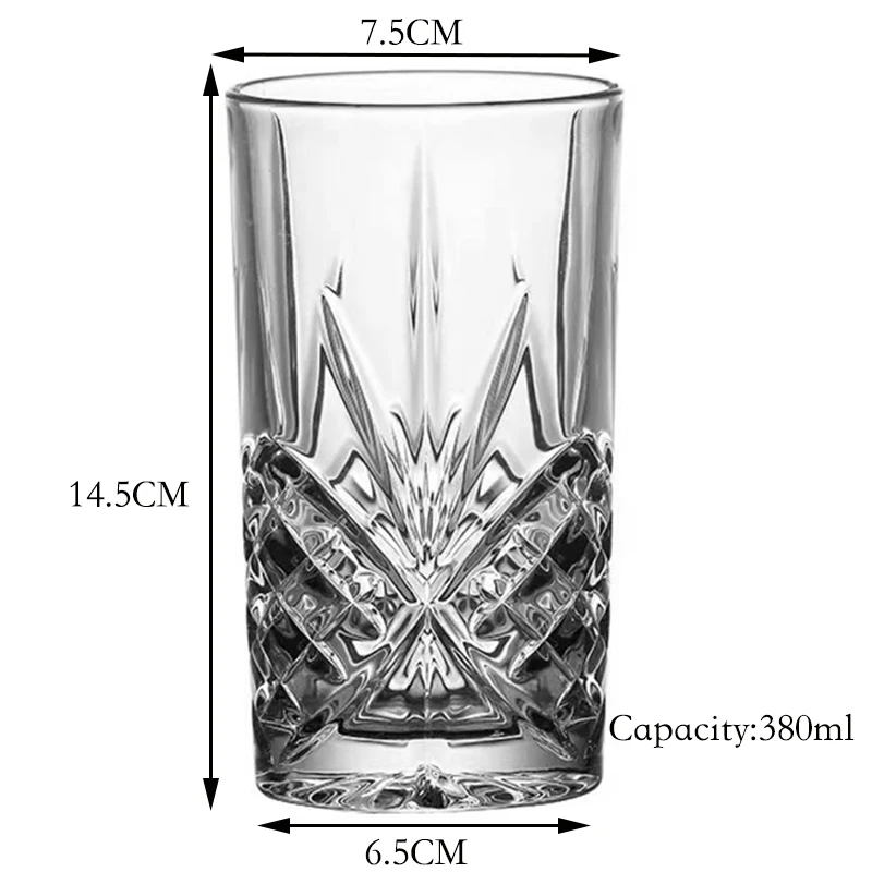 HighBall Tumbler Mojito glass,Bar Glasses, Glass Cups for Water, Juice, Beer, Drinks, Cocktails