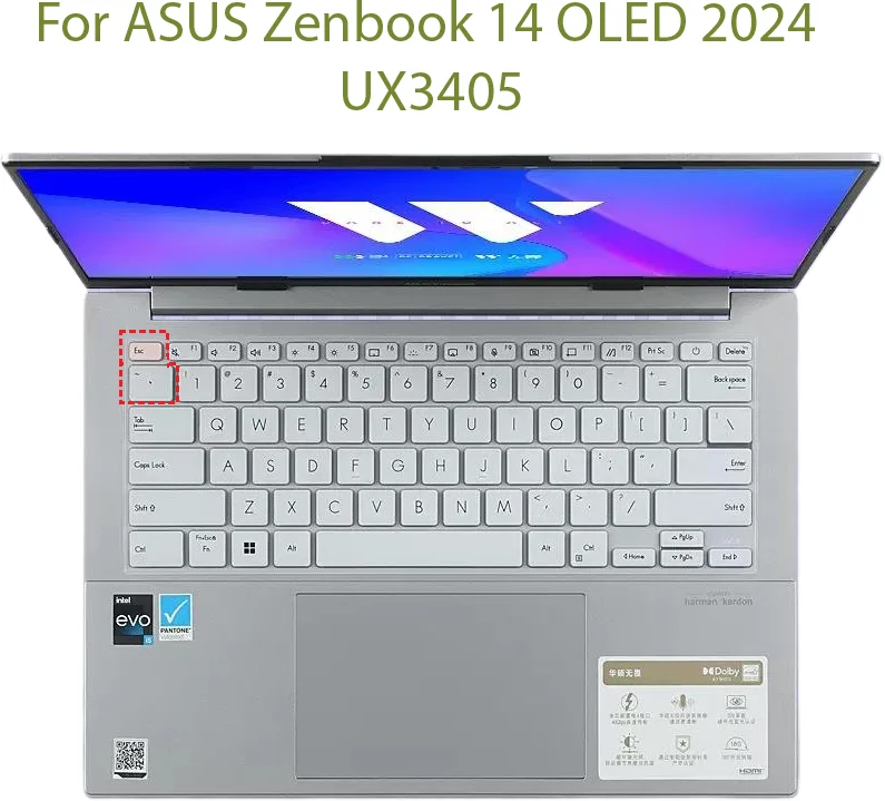 

Keyboard COVER SKIN For ASUS Zenbook 14 OLED 2024 UX3405 UX3405MA UX3405M K3405VCB K3405VA K3405VF K3405VC K3405 ZF ZFB Z V 14''