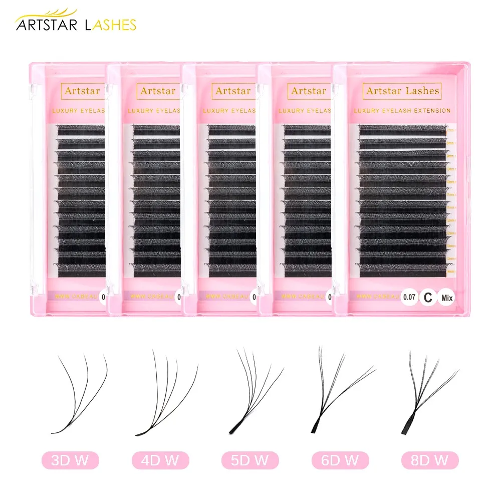 

ARTSTAR Lashes Extension 3D 4D 5D 6D W Style Premade Volume Fan Eyelash Extensions Natural Soft Professional Cilios