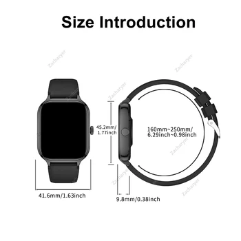 Smart watch full touch screen, sports watch, can answer and make calls, with message reminders, customizable dial wallpaper and 5