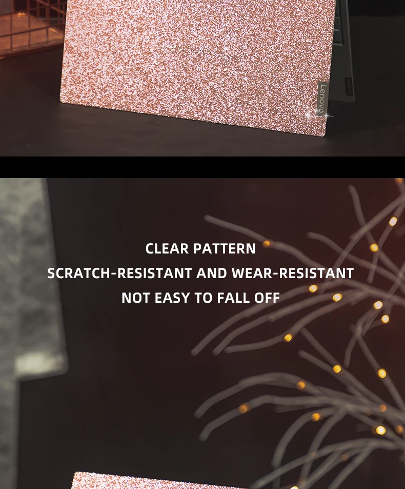 Monocromático Bling Brilhante Diamante Laptop Adesivo, Decalque