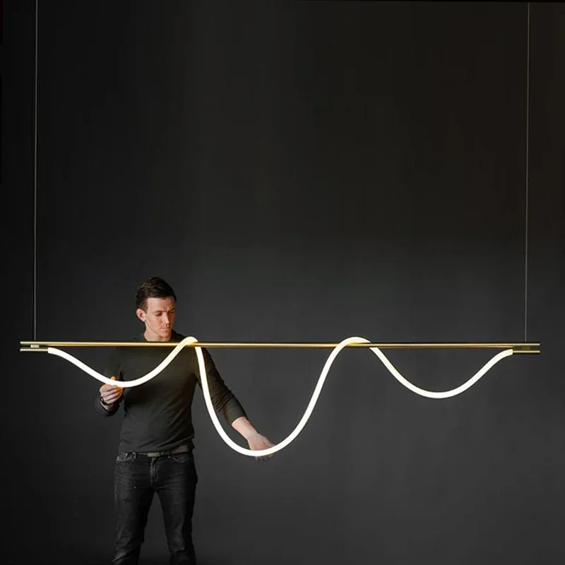 Description Picture 6 of itemModern Long Hose Led Ceiling Chandelier For Table Dining Room Kitchen Bar Pendant Lighting Suspension Design Lusters Luminaires