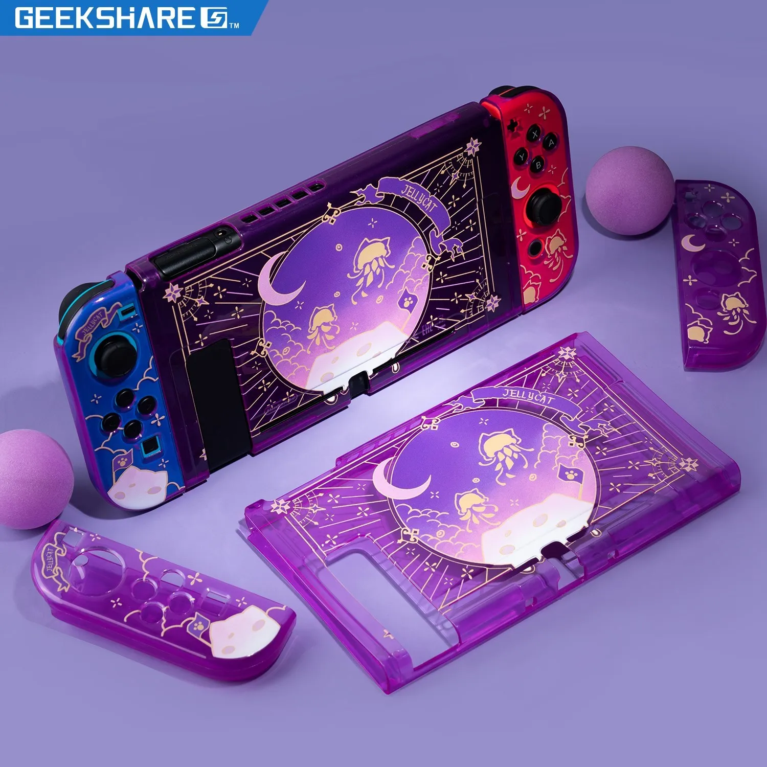 任天堂 - くらげ Nintendo Switch NINTENDO SWITCH GeekShareクラゲバイオレットニンテンドースイッチシェルns保護