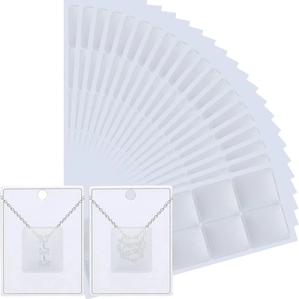 50 Stück transparente Halsketten-Ketten-Klebefach für selbstklebende Schmuckaufbewahrung, Display, Verpackung, Zubehör, Erkenntnisse