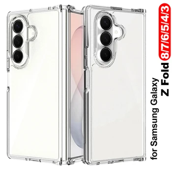 Custodia Trasparente per Samsung Galaxy Z Fold 8 7 6 5 4 3, Cover Protettiva Trasparente in PC per Z Fold8 Wide Ultra Fold7 Fold6 Fold5