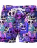 Men's Shorts Swim Trunks Summer Beach Elastic Waist Graphic Skull Breathable Quick Dry Short Casual Boho Hawaiian 3