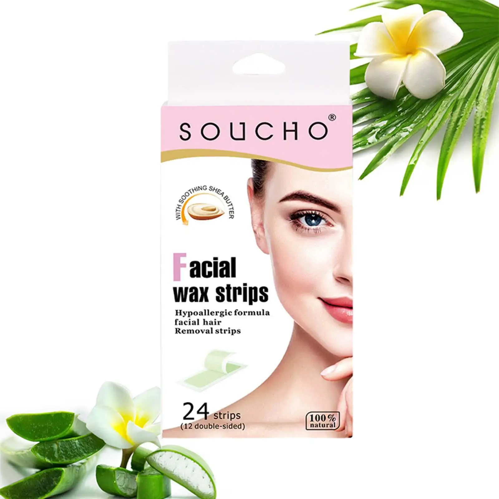 24Pcs Hair Removal Wax Strips Face Arm Home Waxing Kit Depilatory Epilator