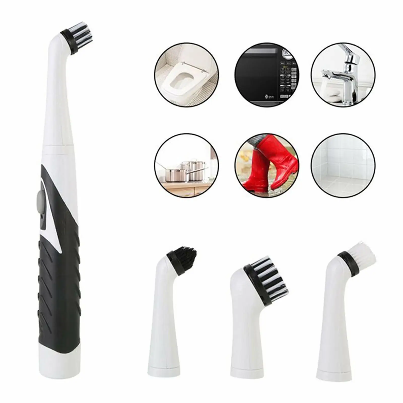 

1 Set Electric Cleaning Brush Oscillating Home Kitchen Heads Power Super Sonic Scrubber Cleaning Power With Cordless Tool 4 K6I9