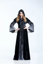  Halloween Costume Wicca Witch Dress Women Adult Plus Size Scary Cosplay Gothic New Wizard Halloween Costumes for Women 