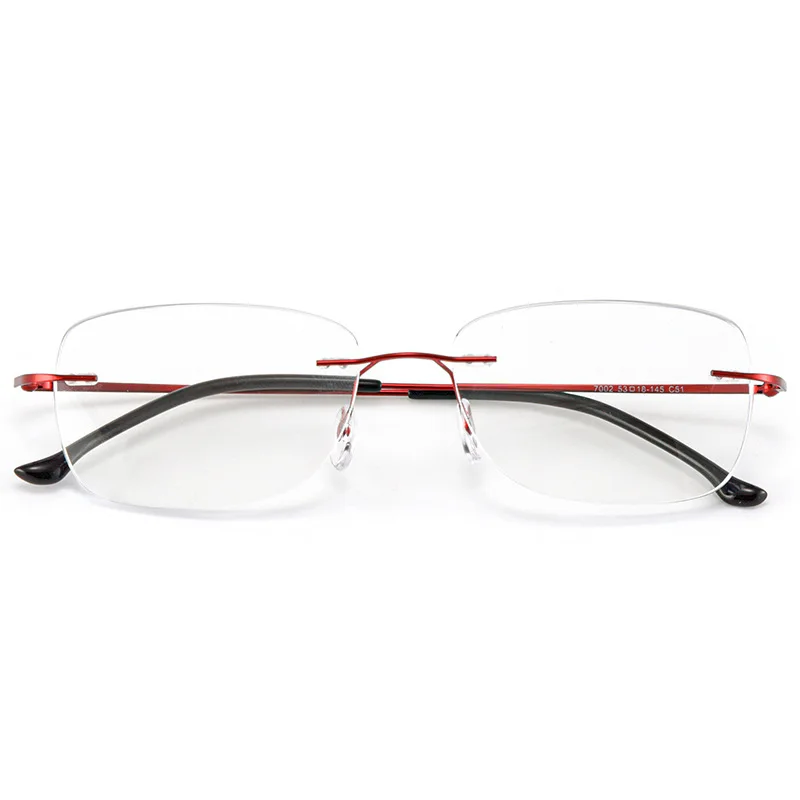 

53mm Fashion Rimless Glasses Frame Alloy Eyeglasses Prescription Ultralight Flexible Frames for man and woman 7002