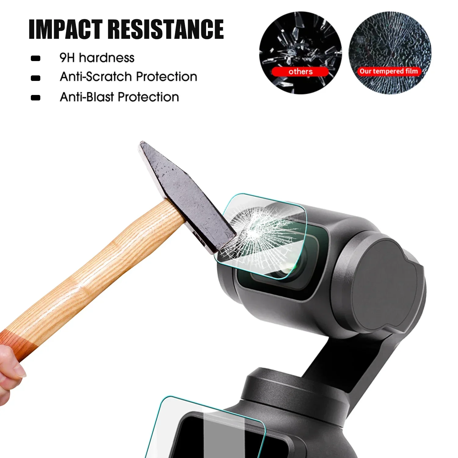 Gimbal Camera Lens Tempered Glass for DJI Pocket3 Hard Clear Anti-Scrach Coverage Films Screen Protector For DJI Osmo Pocket 3