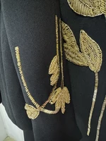 HIGH STREET Newest Fashion 2026 Designer Suit Set Women's 3/4 Sleeve Beaded Cropped Jacket Midi Skirt Suit 2pcs - Image 5