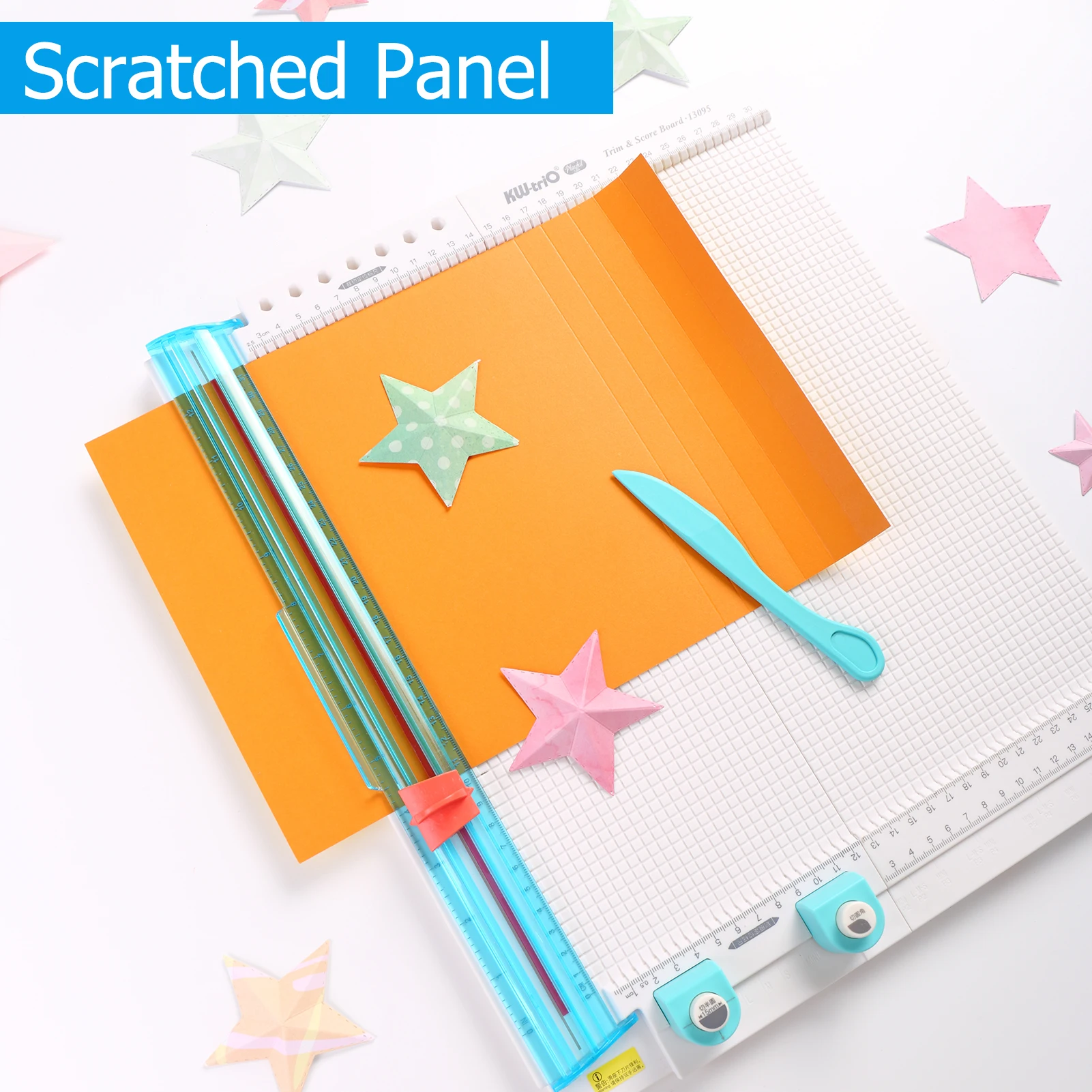 【New】KW-trio 13095 Paper Trimmer Scoring Board 7 in 1 Craft Paper Cutter Blades Scoring Tool with Paper Folding for Making Photo