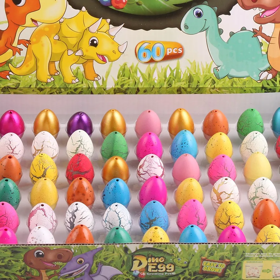 60PCS Soak in water to hatch dinosaur eggs, children's educational toys, birthday creative novelty science and education toys 2