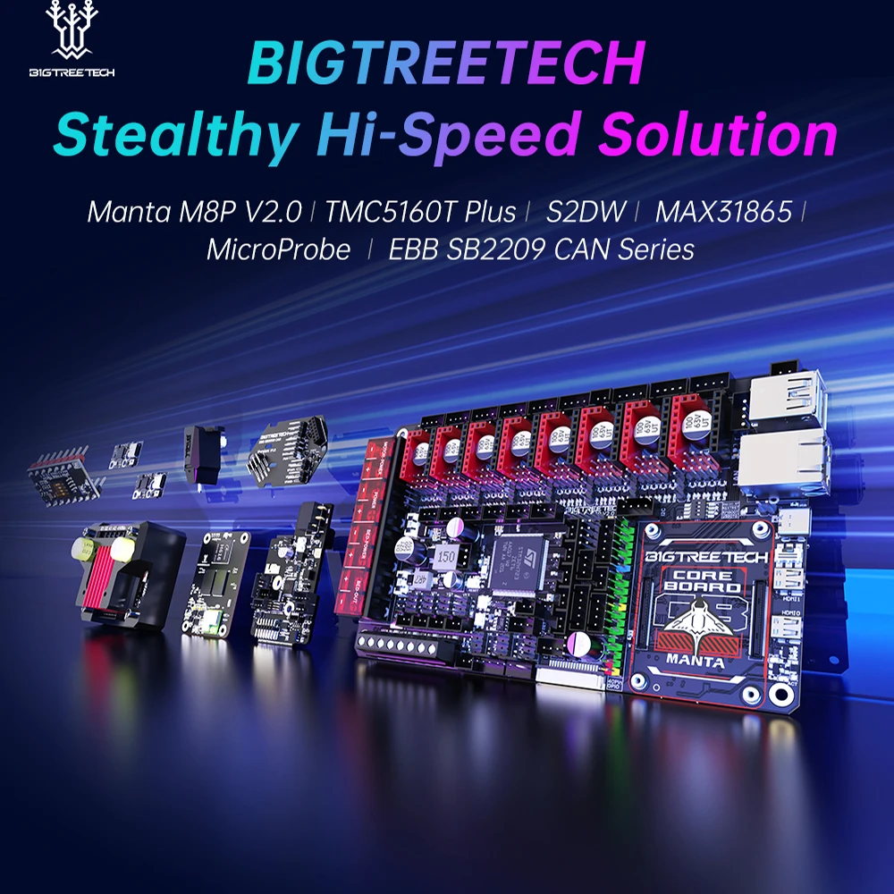 BTT Manta M8P V2.0 Motherboard Kit 32Bit for Klipper Raspberry Pi CM4 Ender 3 Silent High Performance 3D Printer Control Board