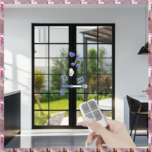 2025 Wireless Door Alarms When Opened With Remote,Door Security Sensor Chime Window Alarm Pool Alarm Door Alarm 2 Pack,Wireless 3