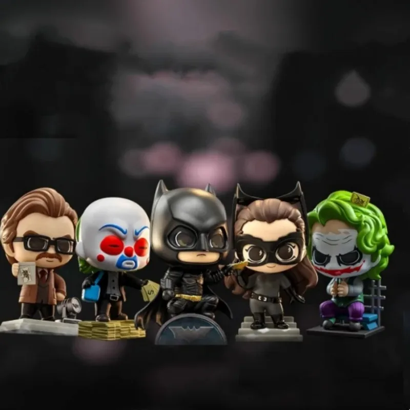 Original Hottoys Genuine Batman The Dark Knight Batman Catwoman Cosbi Mini Cute Collectible Figure Model Ornaments Toys Gifts