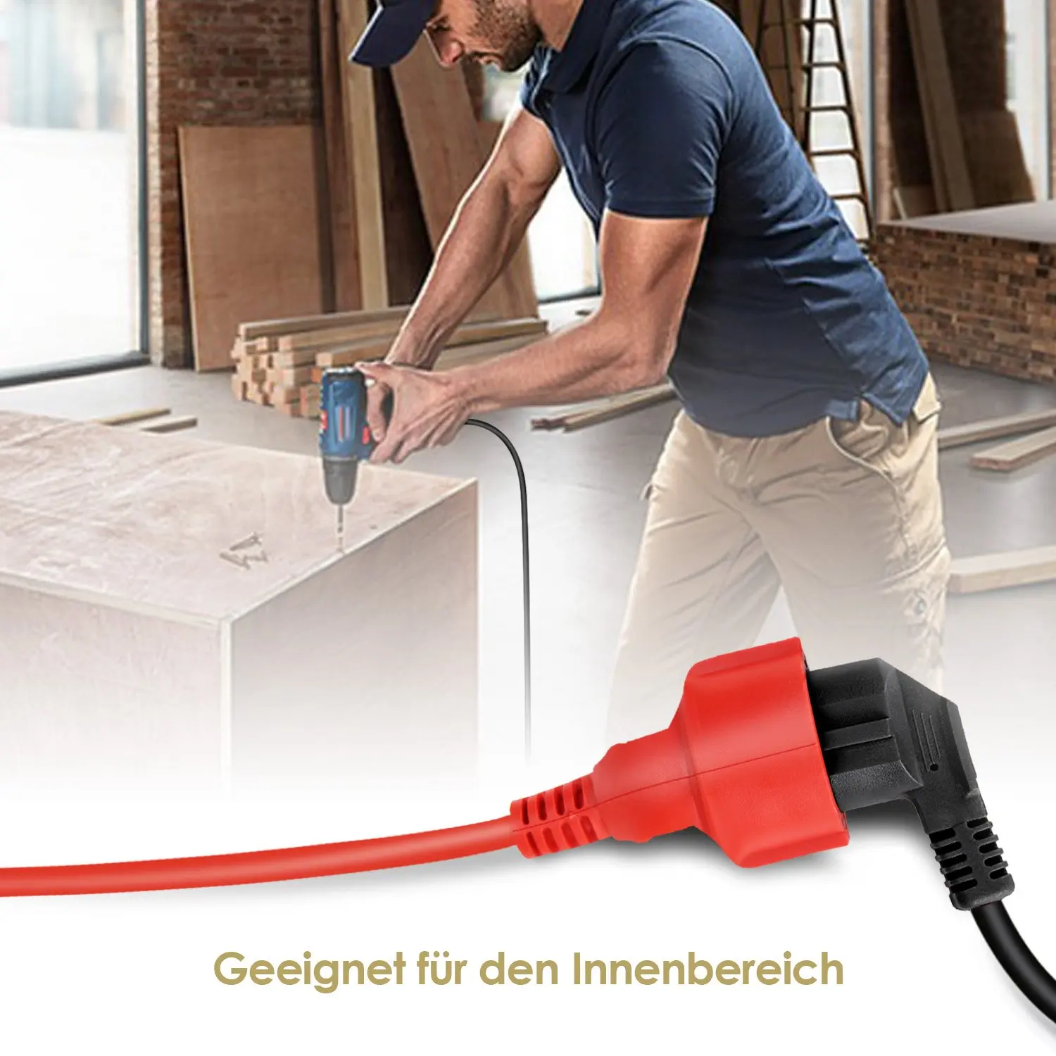 Steckdosen leiste Verlängerung kabel 5/10/20m Kabel 16a EU-Steckdosen 4000w elektrische Schuko 1,0mm rot Innen-Außen steckdosen Engineering