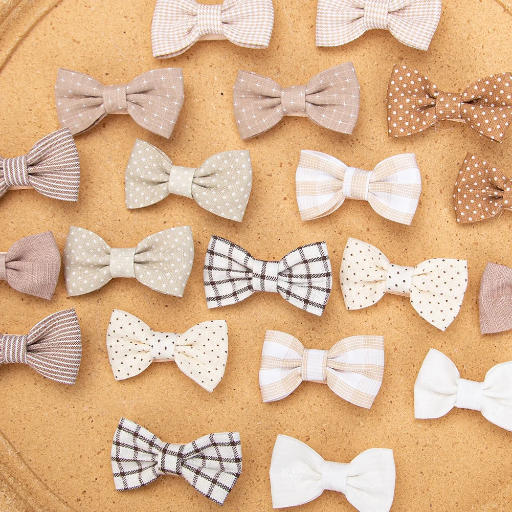 10 개/대 미니 머리 활 클립  소녀 귀여운 Froal 인쇄 격자 무늬 Hairbows 체크 무늬 깅엄 머리핀 한국어 안전 키즈 모자를 쓰고 있죠