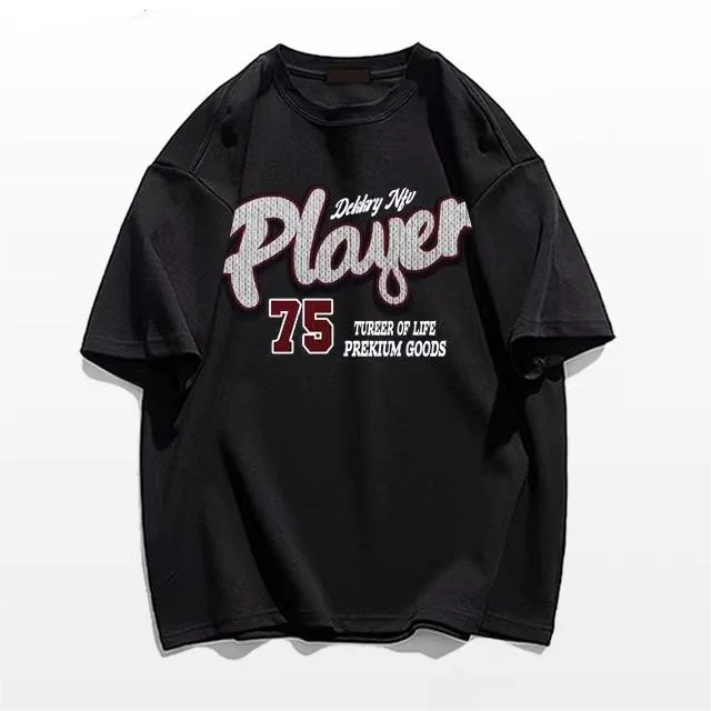 

2024 New America Street Letters Print Loose Hot Selling Men's T-Shirt Summer Outdoor Sports Comfortable Stretch Cotton T-Shirt