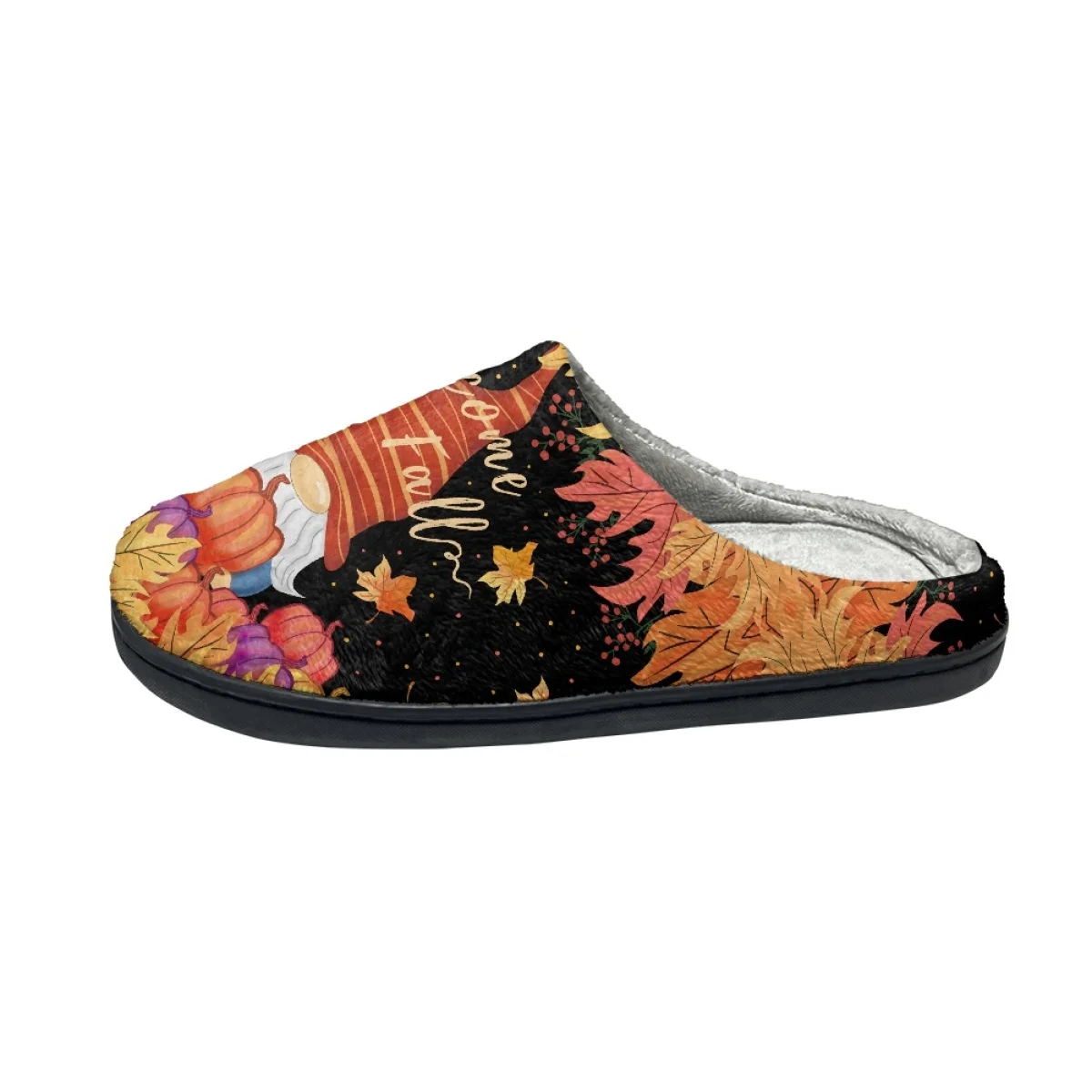 Halloween Cartoon Dwarf Pumpkin Pattern Ladies Autumn Winter Round Toe Home Cotton Slippers Brand Comfortable Warm Plush Shoes