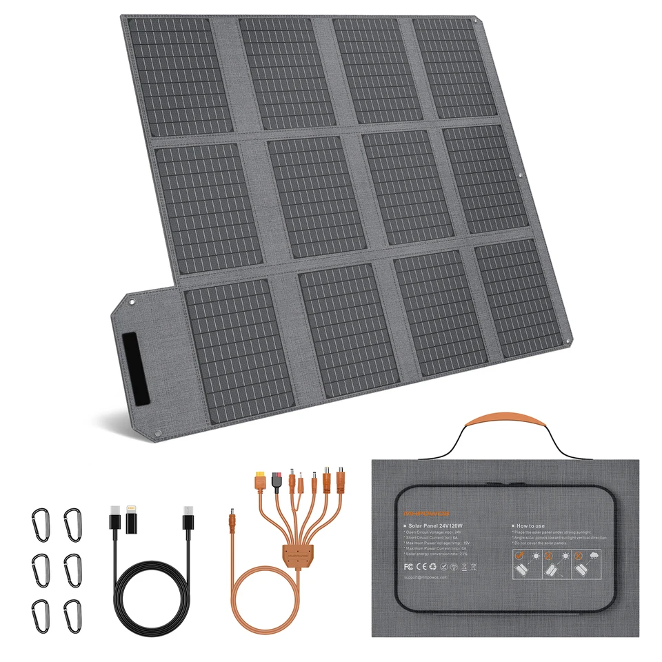 Portable 120W Foldable Solar Panel Charger