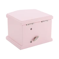 Small Pink Wooden Ballerina Musical Jewelry Box with Mirror and Lock for Girls，Kid's Jewelry Storage Music Box, Gift for Christ 2