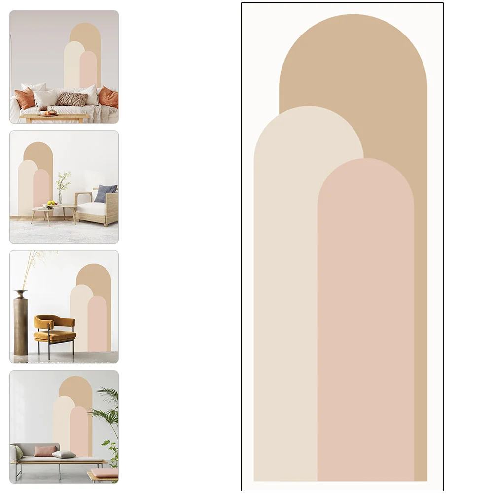 

Arch Wall Decal Modern Geometric Shape Peel Stick Wallpaper Self Adhesive Removable Sticker Boho Mural Decor Living Room Orange