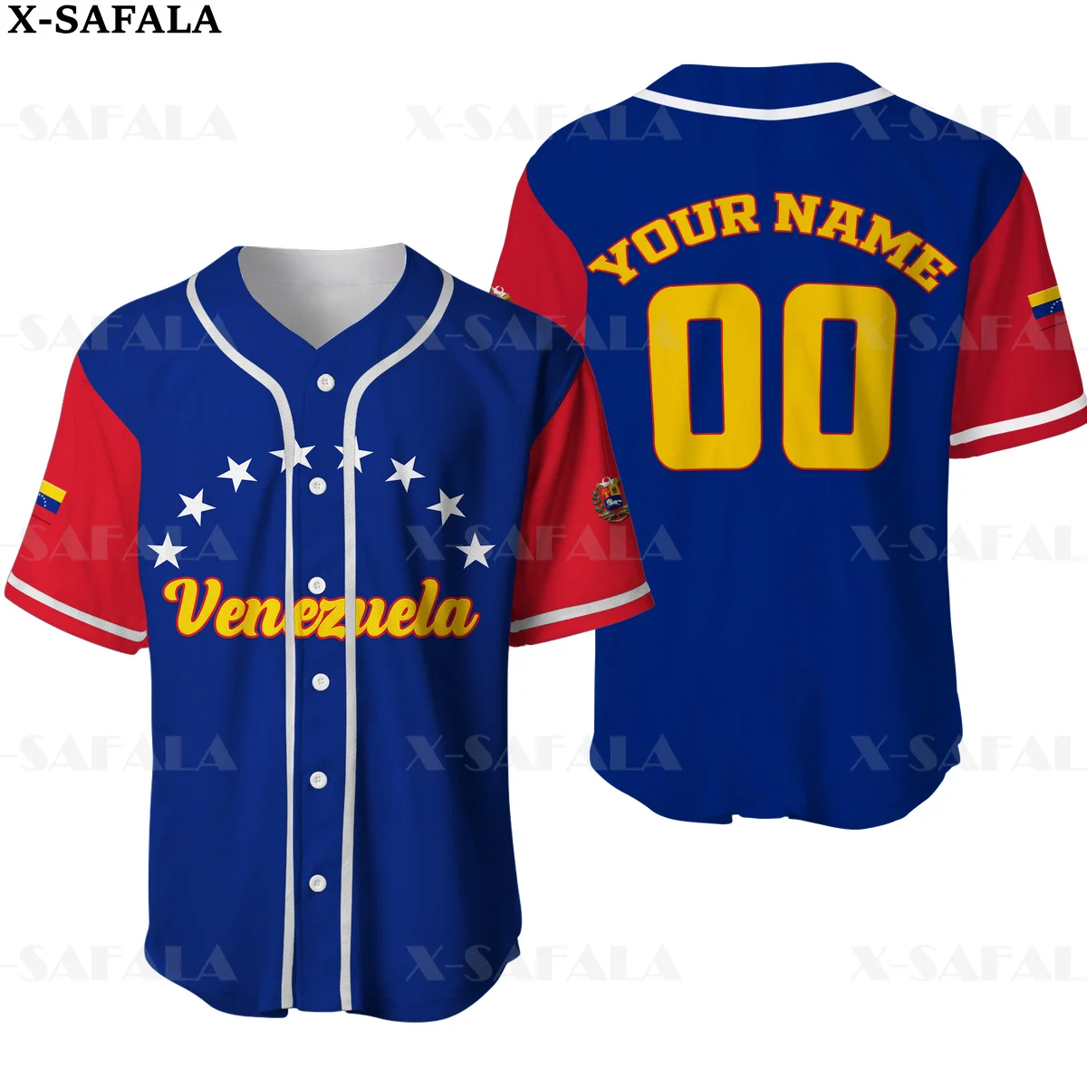 

World Baseball Stronger Venezuela COAT OF ARMS Love Country Flag 3D Print Baseball Jersey Shirt Men Top Tee Oversize Streetwear