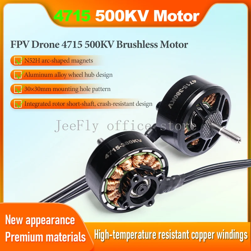 4715 500KV 브러시리스 모터(13-18인치 FPV 헤비 리프트 드론용) 대형 프로펠러 6286g 풀력 전문 쿼드콥터 6S - 12S LiPo