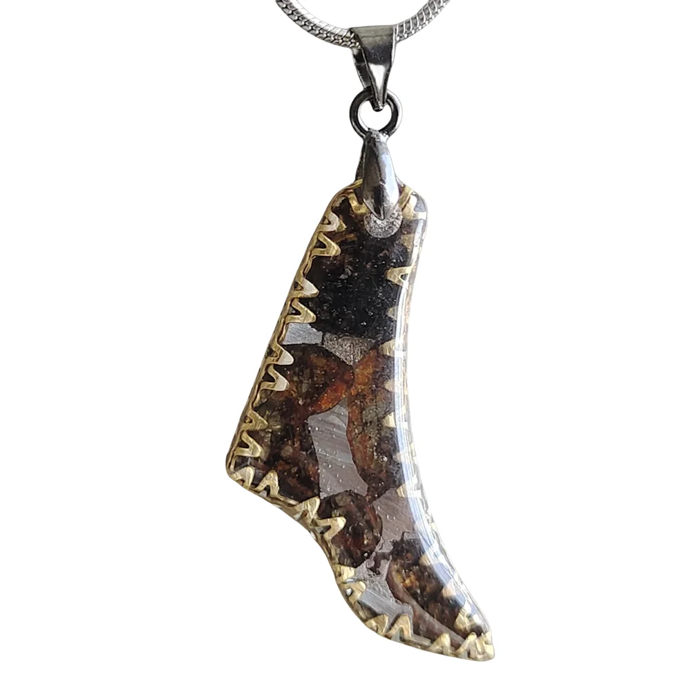 

Brenham Natural Meteorite Olive meteorite Pendant Olive Meteorite Necklace material for men's and women's jewelry - CB202