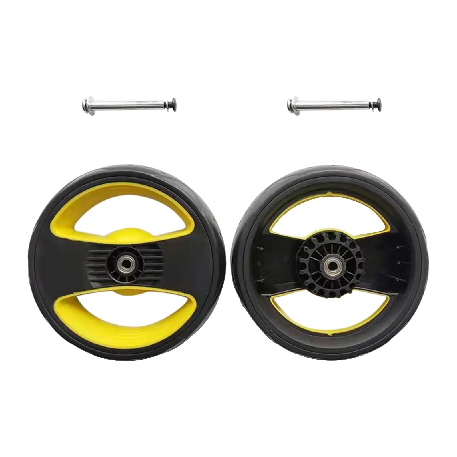 2x Pushchair Spare Parts Accessories Universal Pram Tire Wheel Replacement Swivel Wheel Rubber Trolley Set,pushchair spare parts