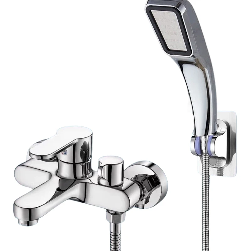 Bathroom Triple Shower Faucet Hot and Cold Water Brass Faucet Bath Bath Mixer Shower Set