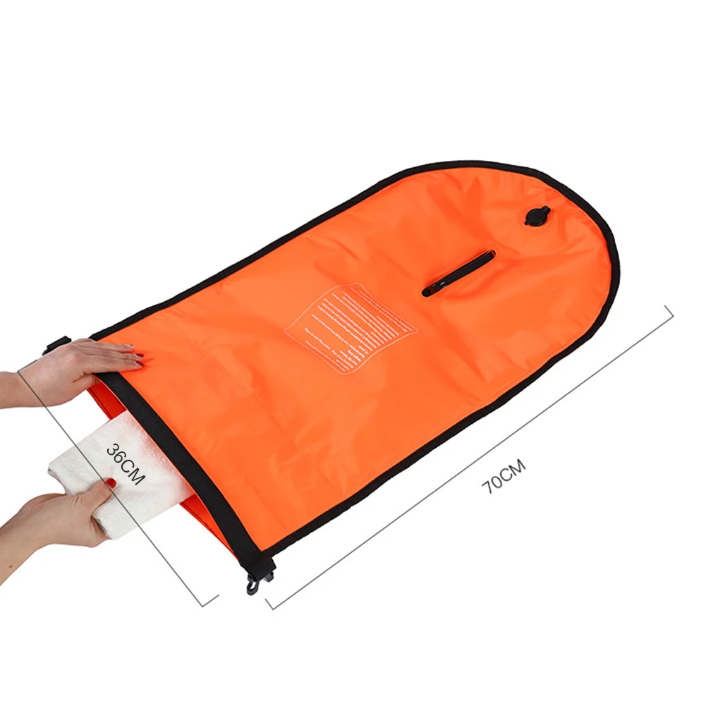 20L Inflatable Open Swimming Buoy Tow Floating Bag Double AirBags Water Sport Life Saving Swim Buoy Pool Inflated Air Drying Bag swimming buoy