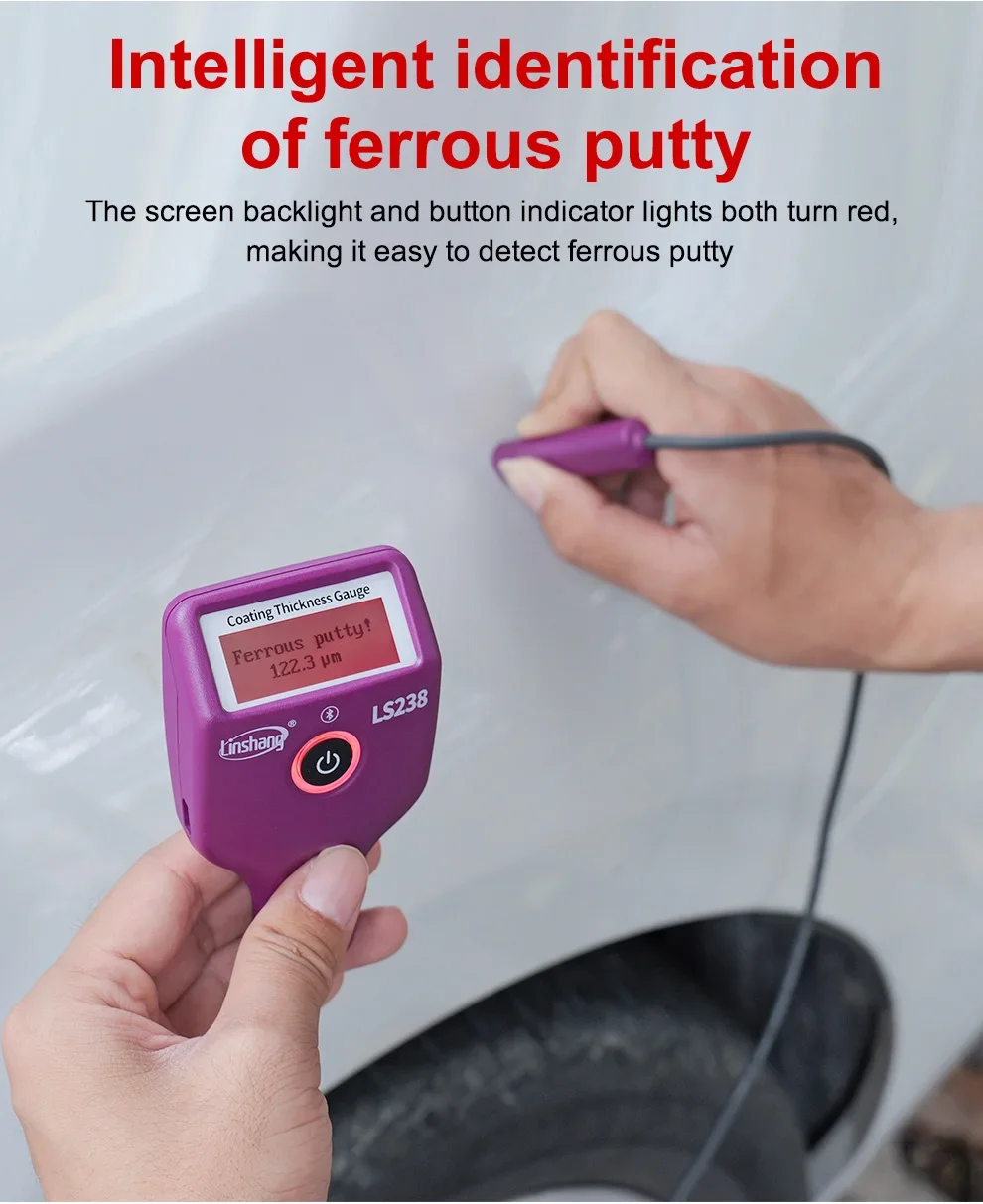 LS238 Digital Paint Thickness Gauge 0.0-3500μm Fe/Al Car Paint Coating Thickness