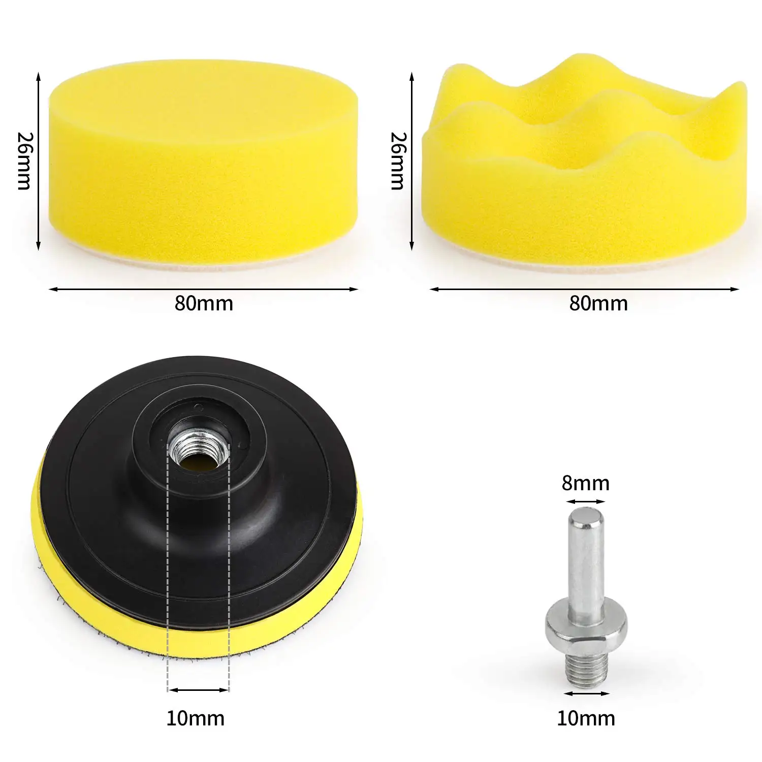 Set De 12 Almohadillas De Pulido Para Coche - 3 Pulgadas, Lana De Imitación, Con Adaptador Para Taladro, Para Limpieza Y Abrillantado